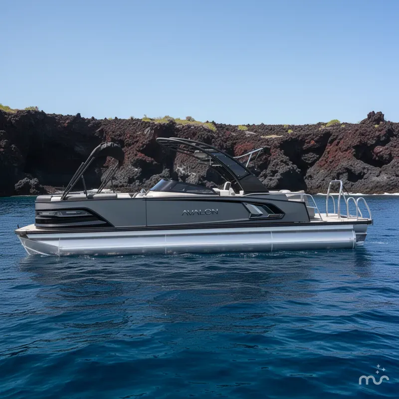 Slide: The Image of Avalon Excalibur LTD Elite Windshield - 27 FT w/ 425HP V10 Mercury! 2026 - 2