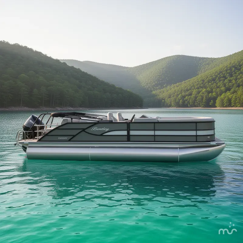 Slide: The Image of Bentley Pontoons Legacy Quad Swing Back 223 2026 - 2