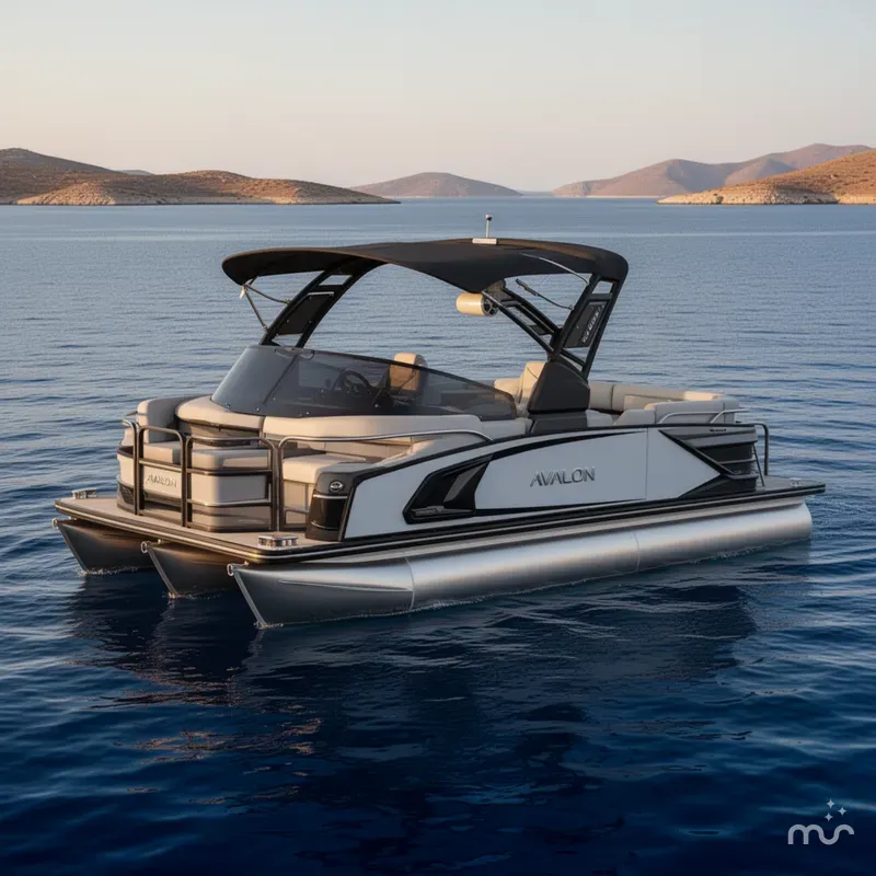 Slide: The Image of Avalon 2585 Excalibur LTD Windshield Flex Lounge, Tri Toon, High Perforance 2026 - 2