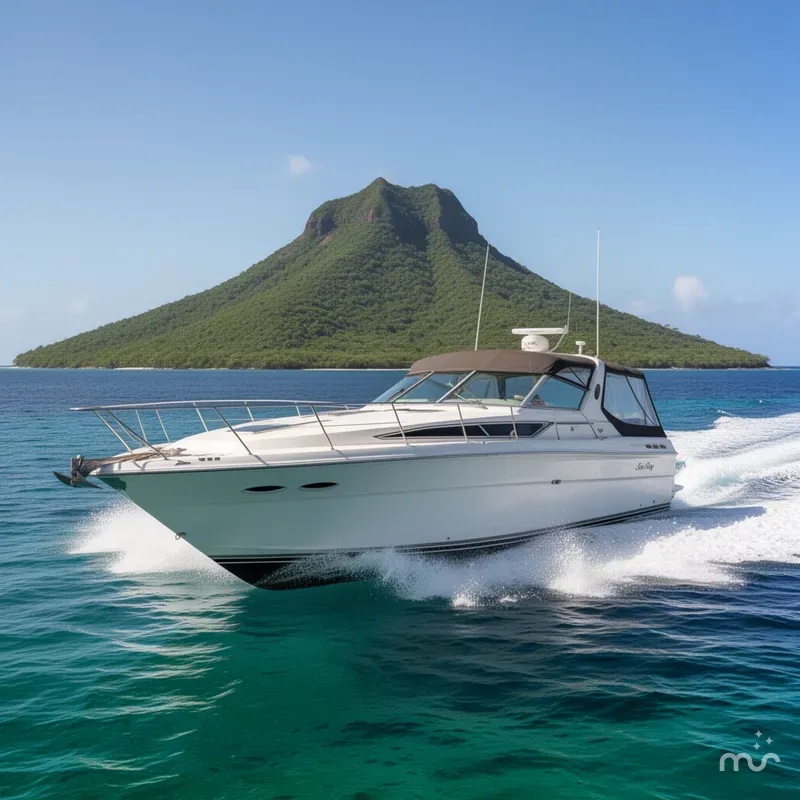 Slide: The Image of Sea Ray 390 Express Cruiser 1986 - 2
