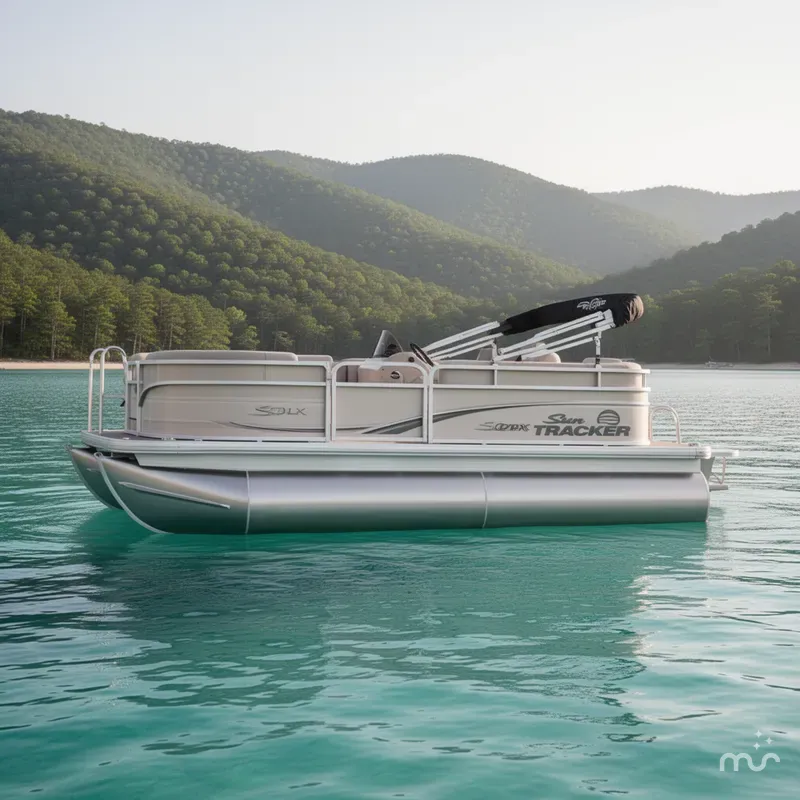 Slide: The Image of Sun Tracker Party Barge 16 DLX 2026 - 2