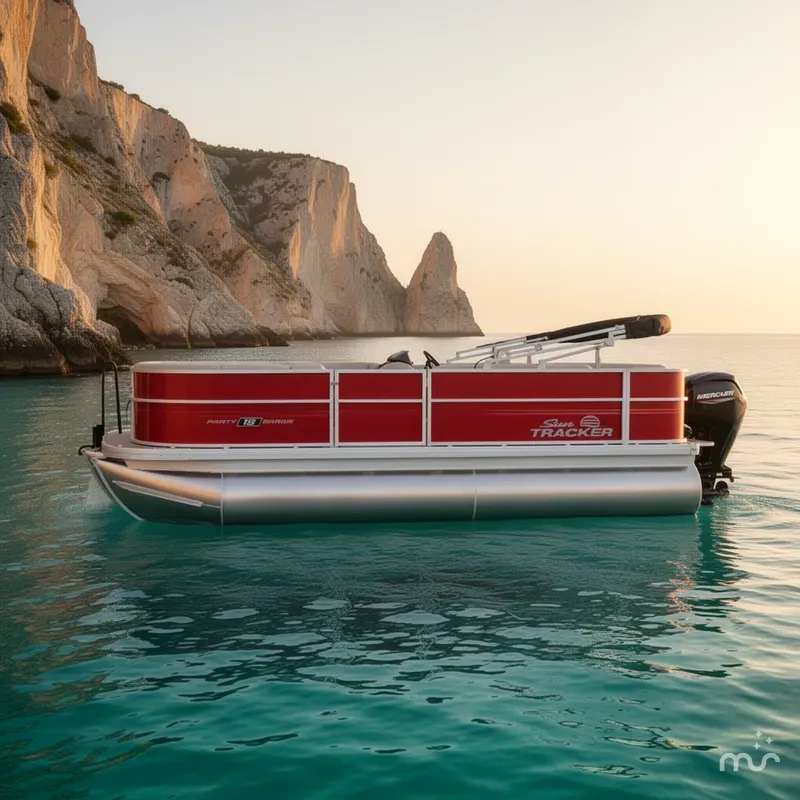 Slide: The Image of Sun Tracker Party Barge 18 DLX 2026 - 2