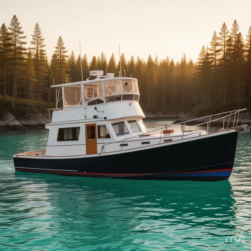 Slide: The Image of Jarvis Newman Downeast Flybridge 1987 - 2