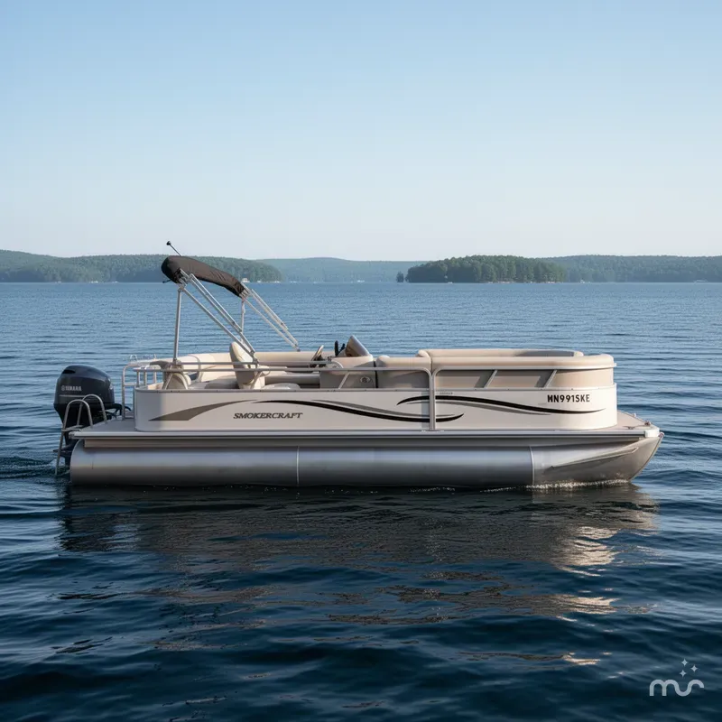 Slide: The Image of Smoker Craft 8522 Cruise Pontoon & 60HP Yamaha 4-Stroke - $14,995 2006 - 0