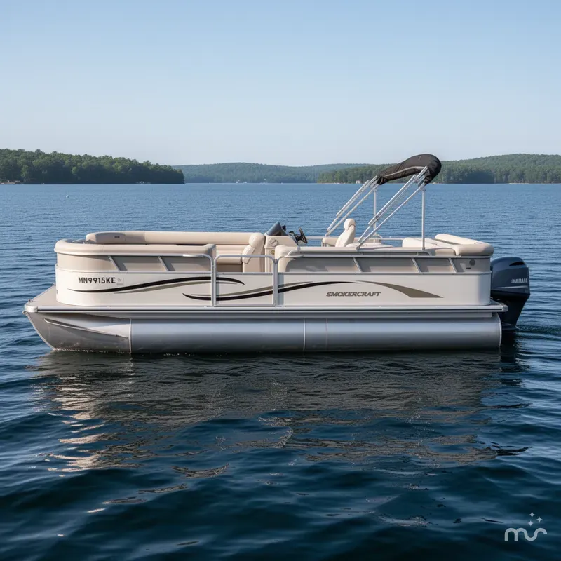 Slide: The Image of Smoker Craft 8522 Cruise Pontoon & 60HP Yamaha 4-Stroke - $14,995 2006 - 1