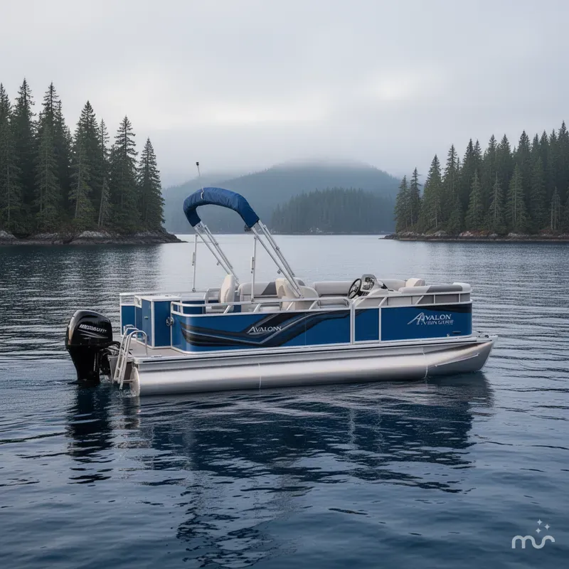 Slide: The Image of Avalon Venture Rear Fish - 21 FT w/ 90HP Mercury! 2026 - 2