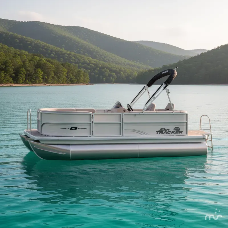 Slide: The Image of Sun Tracker Party Barge 16 DLX 2026 - 2