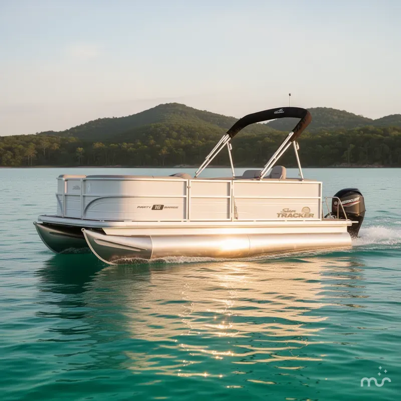 Slide: The Image of Sun Tracker Party Barge 16 DLX 2026 - 4