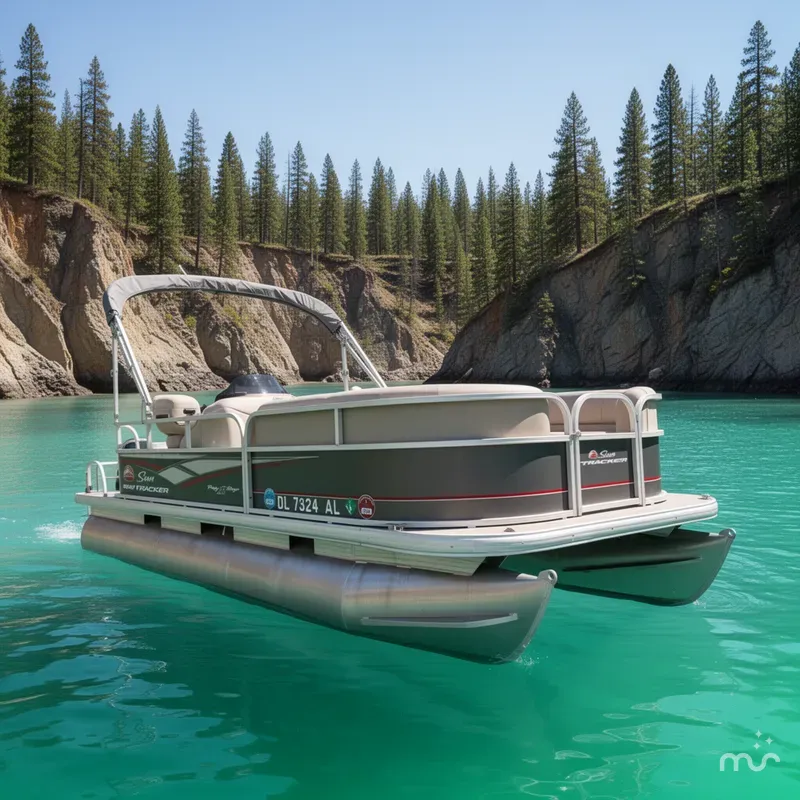 Slide: The Image of Sun Tracker Party Barge 18 DLX 2018 - 2