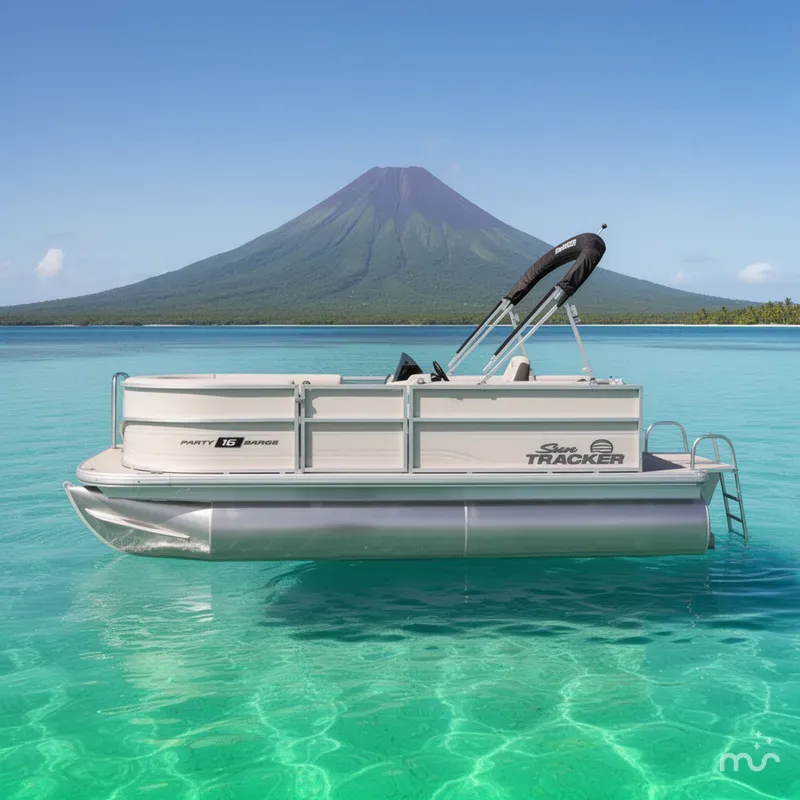 Slide: The Image of Sun Tracker Party Barge 16 DLX 2026 - 2