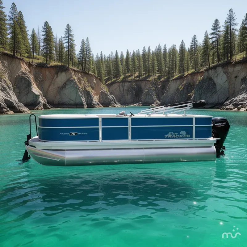 Slide: The Image of Sun Tracker Party Barge 18 DLX 2026 - 2