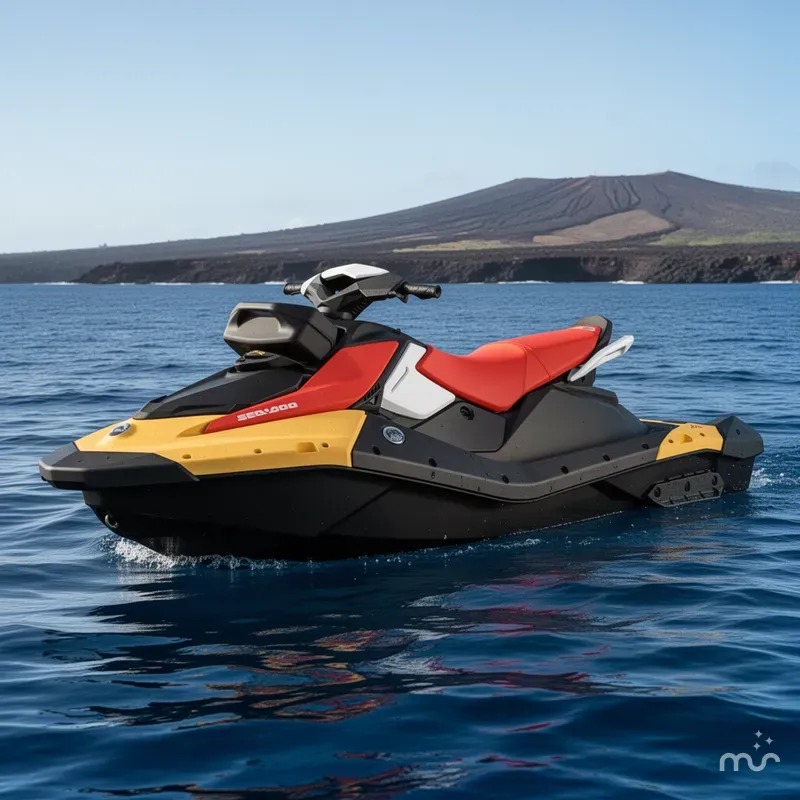 Slide: The Image of Sea-Doo Spark for 3 90 hp Convenience package with iBR and Audio in option 2026 - 2
