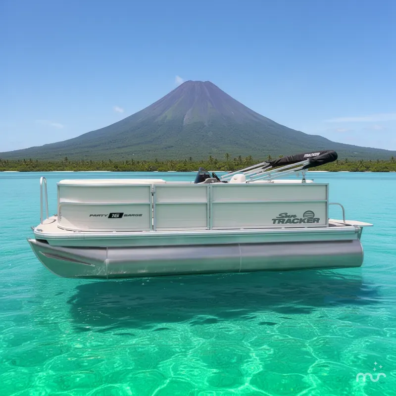 Slide: The Image of Sun Tracker Party Barge 16 DLX 2026 - 2