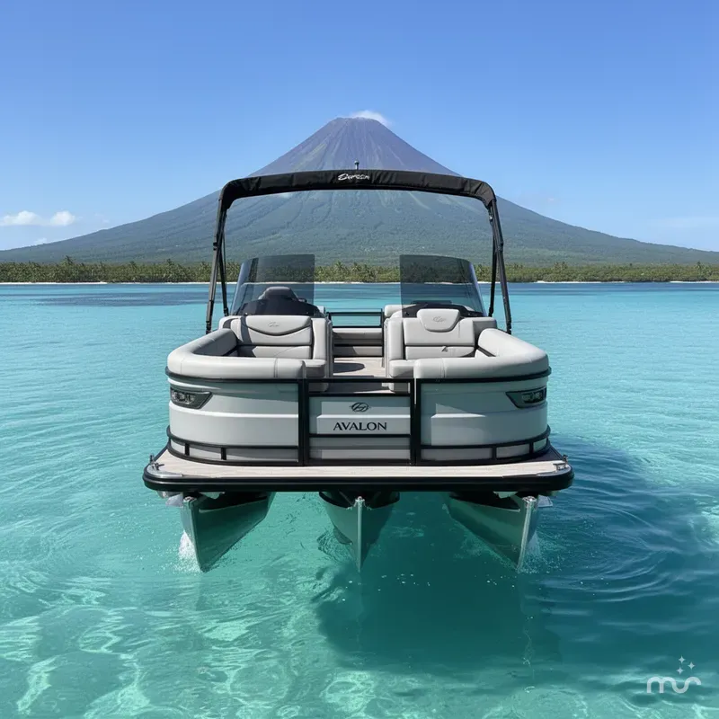 Slide: The Image of Avalon Excalibur Carbon Series Quad Lounger Shift Windshield - 27 FT w/ Twin 425's 2026 - 3
