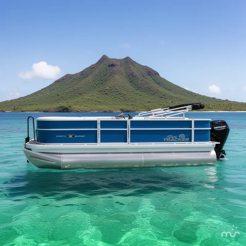 Slide: The Image of Sun Tracker Party Barge 18 DLX 2026 - 2