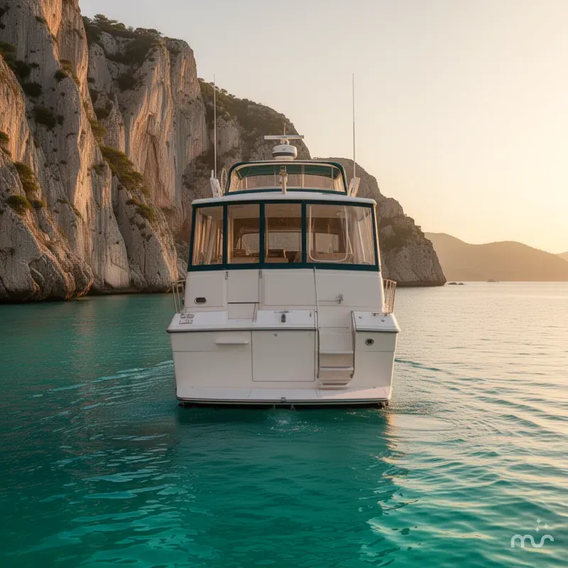 Slide: The Image of Carver Yachts 440 Aft Cabin Motor Yacht 1994 - 3