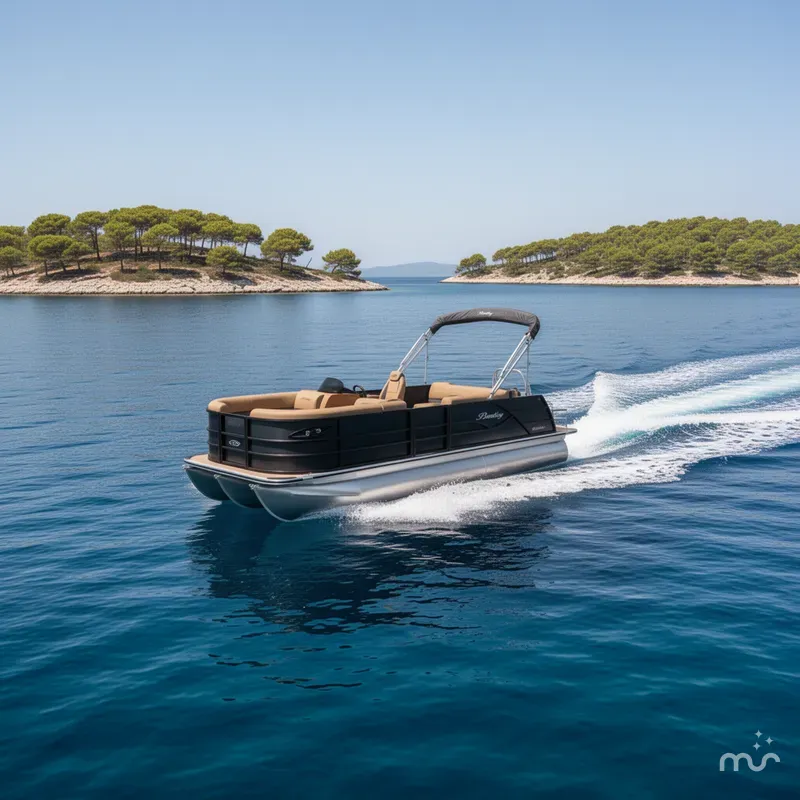 Slide: The Image of Bentley Pontoons Legacy 220 Swingback Pontoon & Honda 4-Stroke EFI 2026 - 2