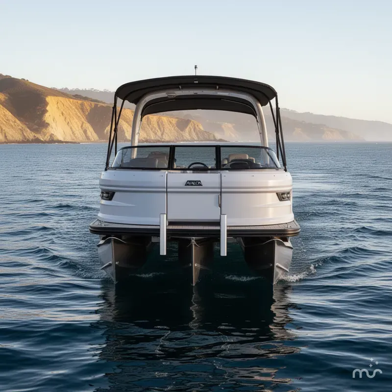 Slide: The Image of Avalon Excalibur - 27 FT Elite Windshield w/ Twin 400HP Mercury V10's and JOYSTICK CONTROLS!! 2025 - 3