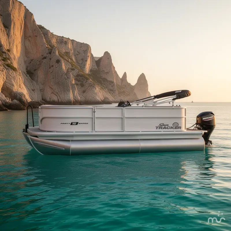 Slide: The Image of Sun Tracker Party Barge 16 DLX 2026 - 2