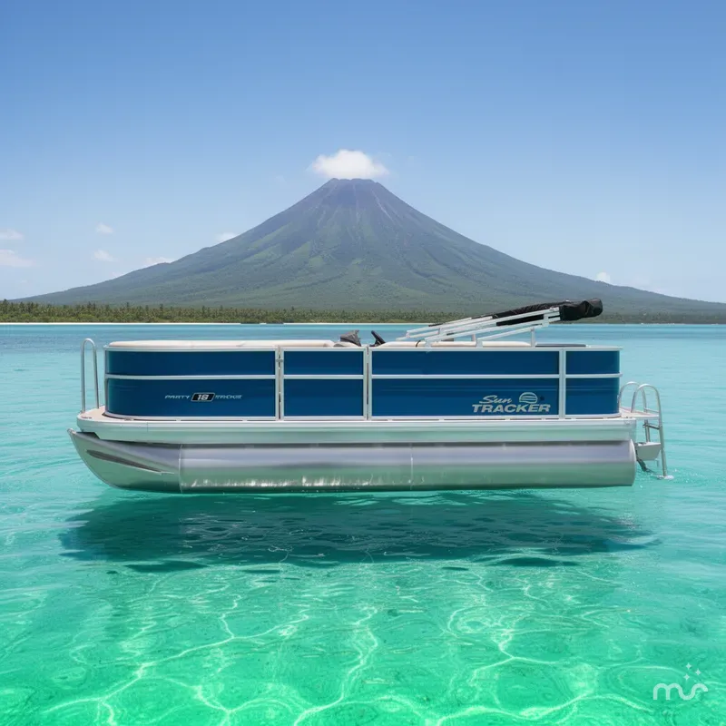 Slide: The Image of Sun Tracker Party Barge 18 DLX 2026 - 2