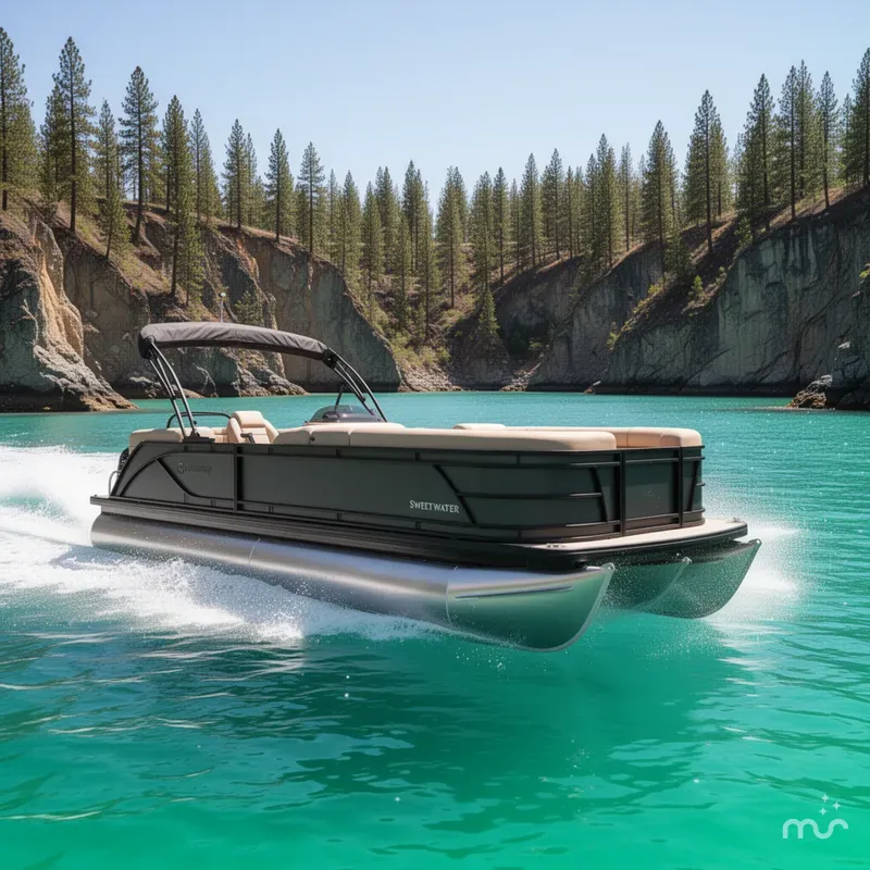 Slide: The Image of Godfrey Sweetwater 22' Split Bench Tritoon - 2286 SBC 2027 - 2