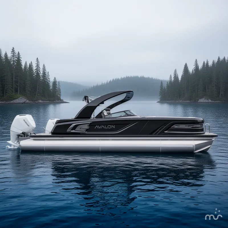 Slide: The Image of Avalon Excalibur Carbon Series Elite Windshield - 27 FT w/ Twin 400HP Mercury V10's! 2026 - 2