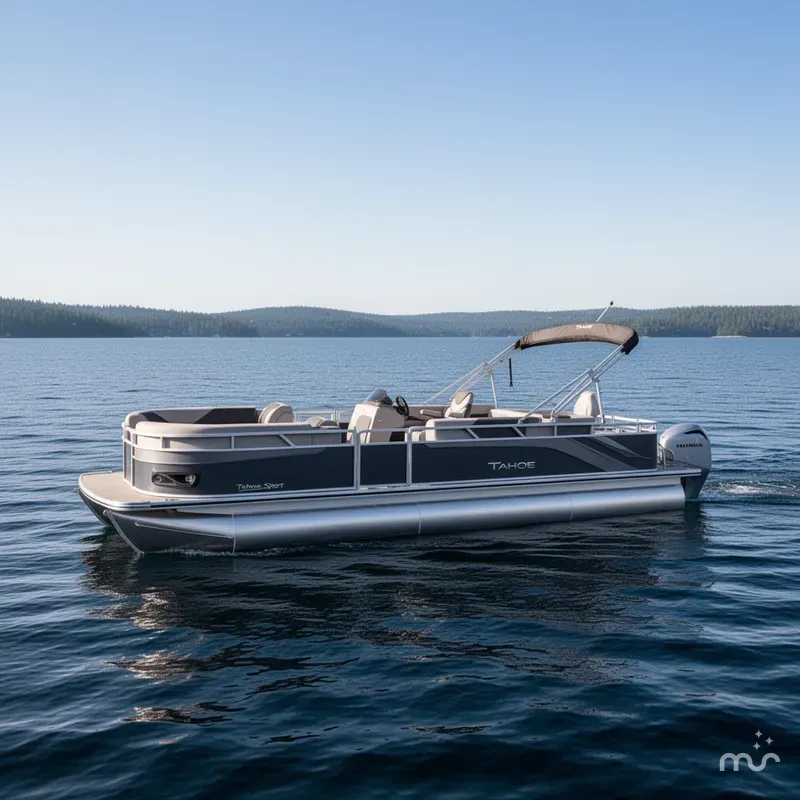 Slide: The Image of Tahoe Sport 2385 Rear Fish Tritoon & Honda 4-Stroke EFI 2026 - 2