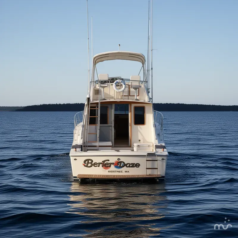 Slide: The Image of Bertram 33 Flybridge Cruiser 1985 - 2