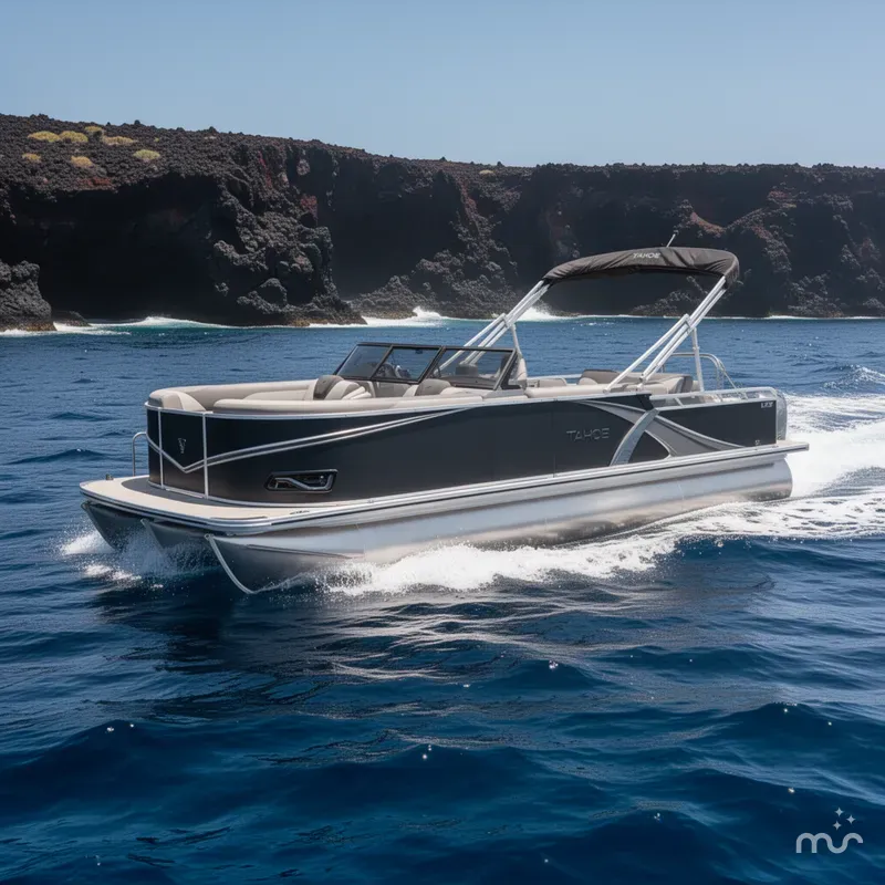 Slide: The Image of Tahoe LTZ 2385 Swingback (VRB) Windshield Tritoon & Honda 4-Stroke EFI 2026 - 1