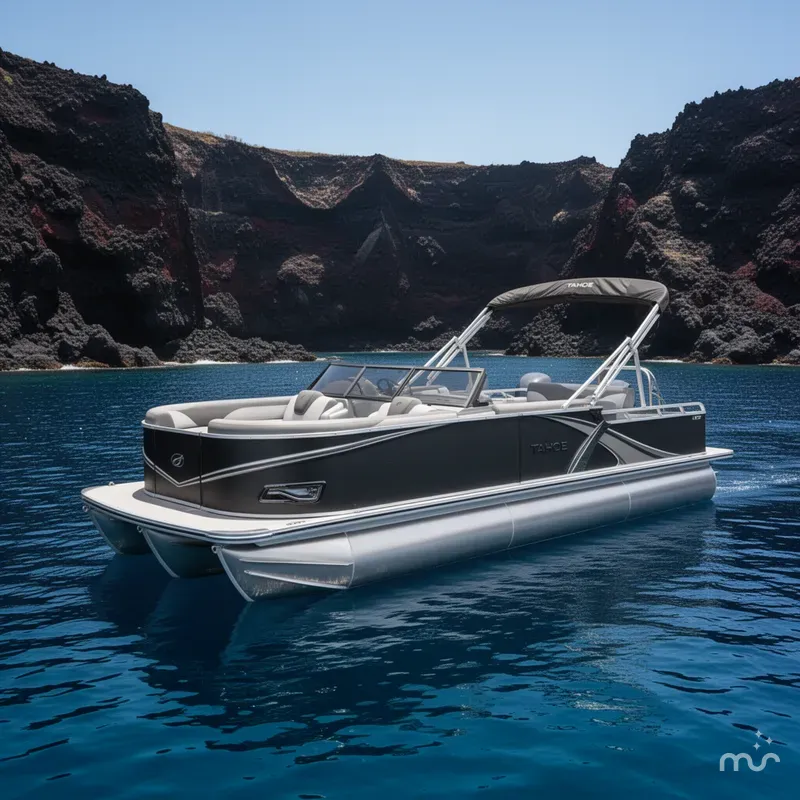 Slide: The Image of Tahoe LTZ 2385 Swingback (VRB) Windshield Tritoon & Honda 4-Stroke EFI 2026 - 2