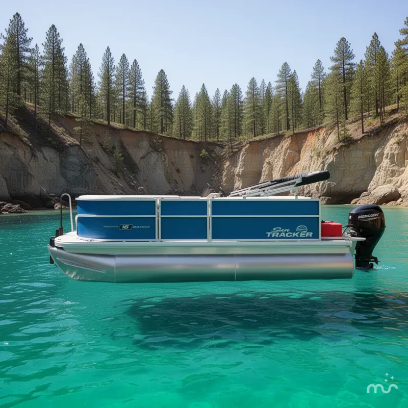 Slide: The Image of Sun Tracker Party Barge 16 DLX 2026 - 2