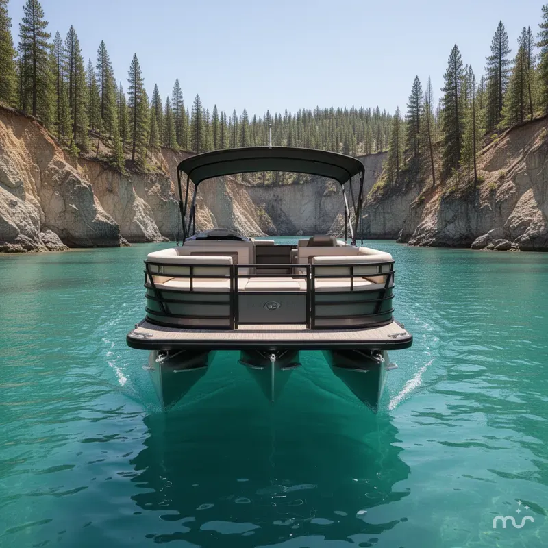 Slide: The Image of Godfrey AquaPatio 25' Flip Lounge Tritoon - 255 SFL 2025 - 1