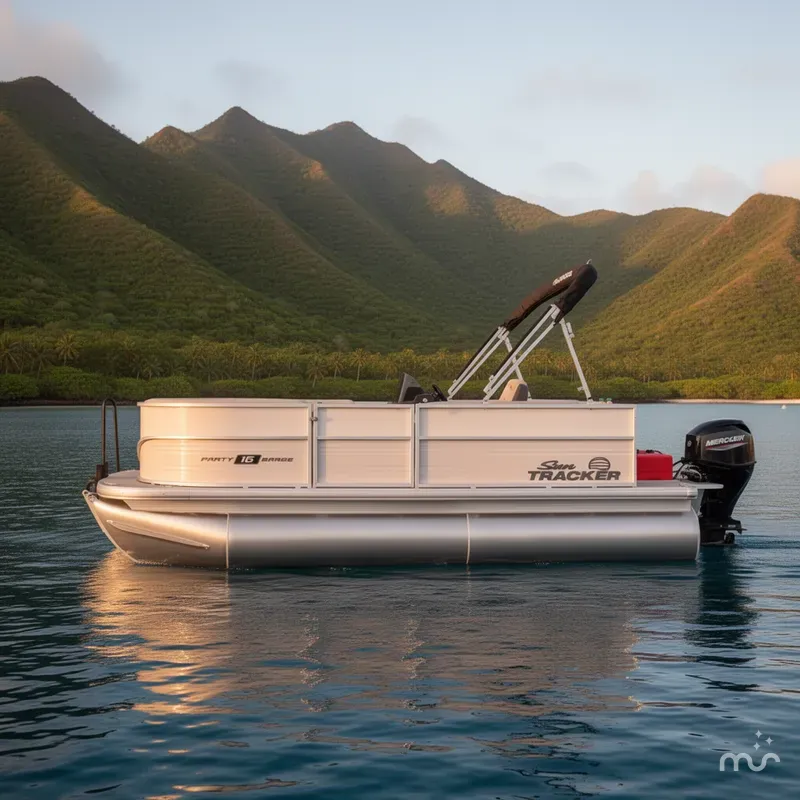 Slide: The Image of Sun Tracker Party Barge 16 DLX 2026 - 2