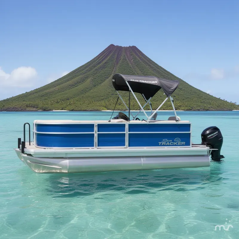 Slide: The Image of Sun Tracker Party Barge 16 DLX 2026 - 2