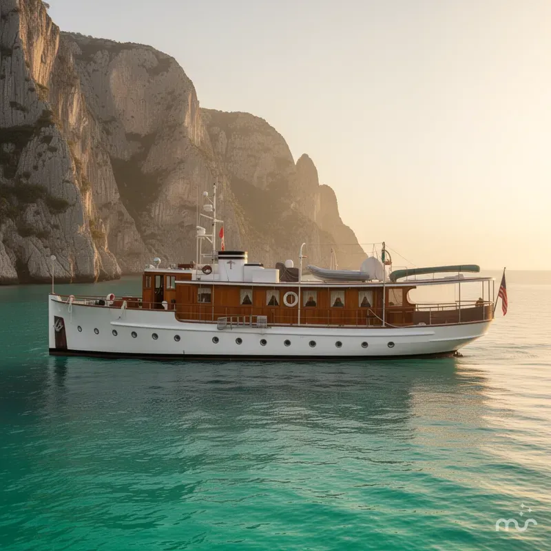 Slide: The Image of Custom HOFFAR-BEECHING Fantail Yacht BRING ALL OFFERS 1929 - 2