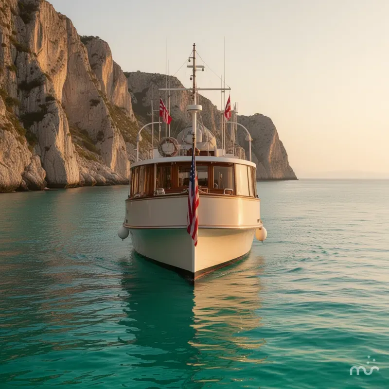 Slide: The Image of Custom HOFFAR-BEECHING Fantail Yacht BRING ALL OFFERS 1929 - 3