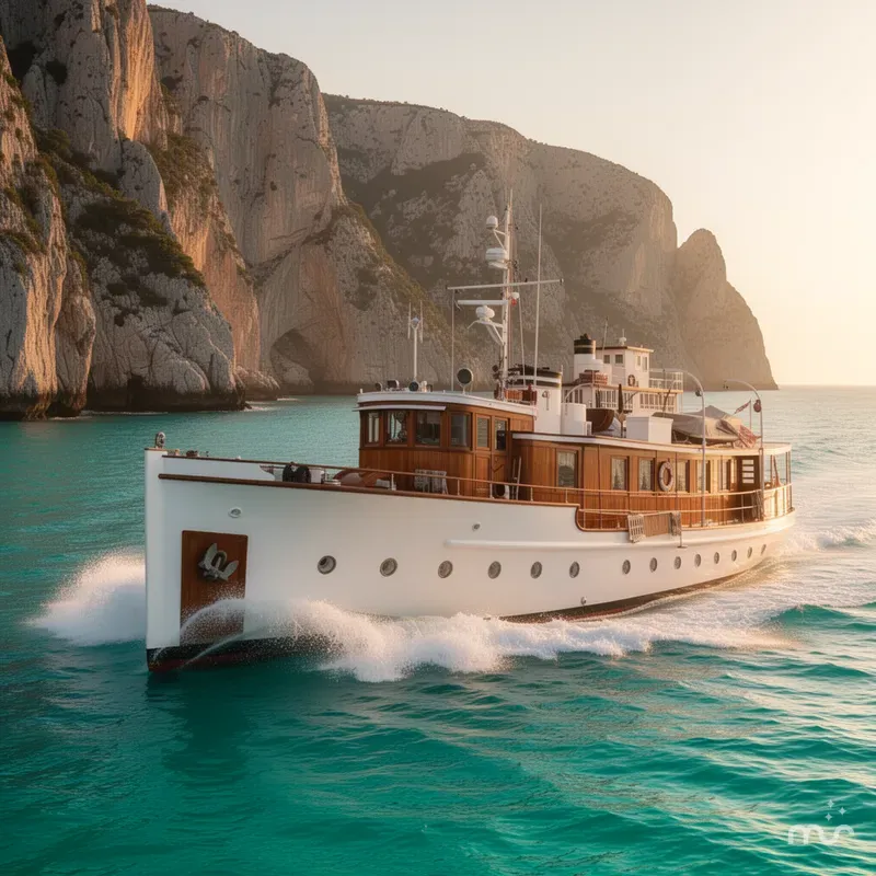 Slide: The Image of Custom HOFFAR-BEECHING Fantail Yacht BRING ALL OFFERS 1929 - 4