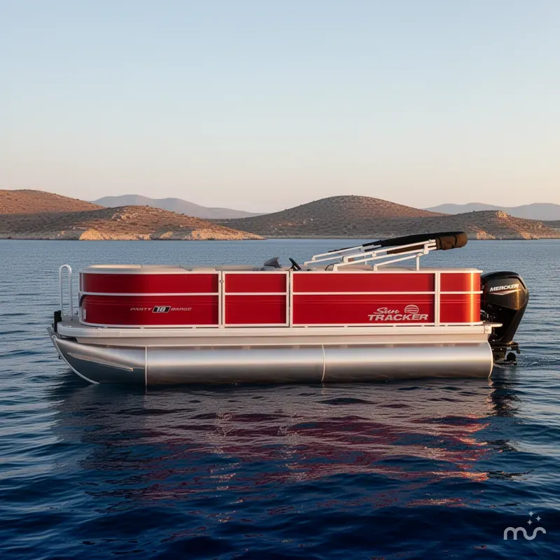Slide: The Image of Sun Tracker Party Barge 18 DLX 2026 - 2