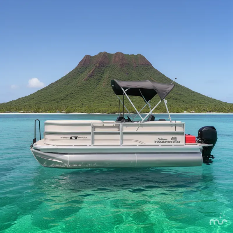Slide: The Image of Sun Tracker Party Barge 16 DLX 2026 - 2