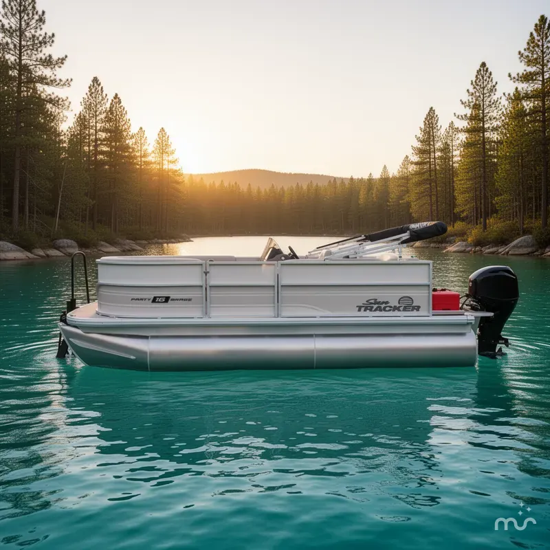 Slide: The Image of Sun Tracker Party Barge 16 DLX 2026 - 2