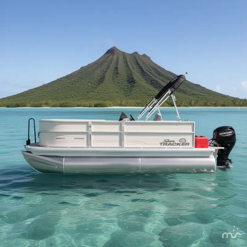 Slide: The Image of Sun Tracker Party Barge 16 DLX 2026 - 2