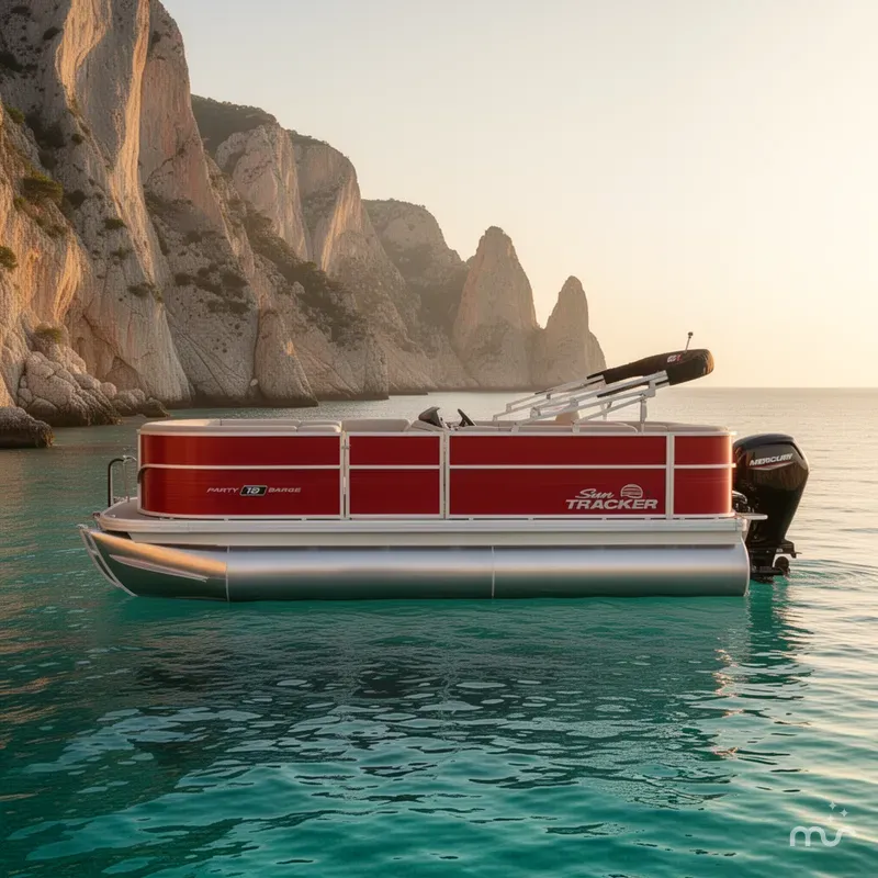 Slide: The Image of Sun Tracker Party Barge 18 DLX 2026 - 2