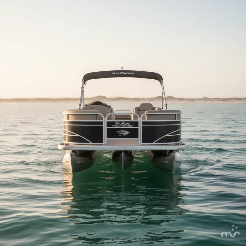 Slide: The Image of Sun Tracker Fishin Barge 20DLX w/Mercury 90ELPT CT 90HP - 4 - Stroke Engine and Trailer Included 2020 - 2