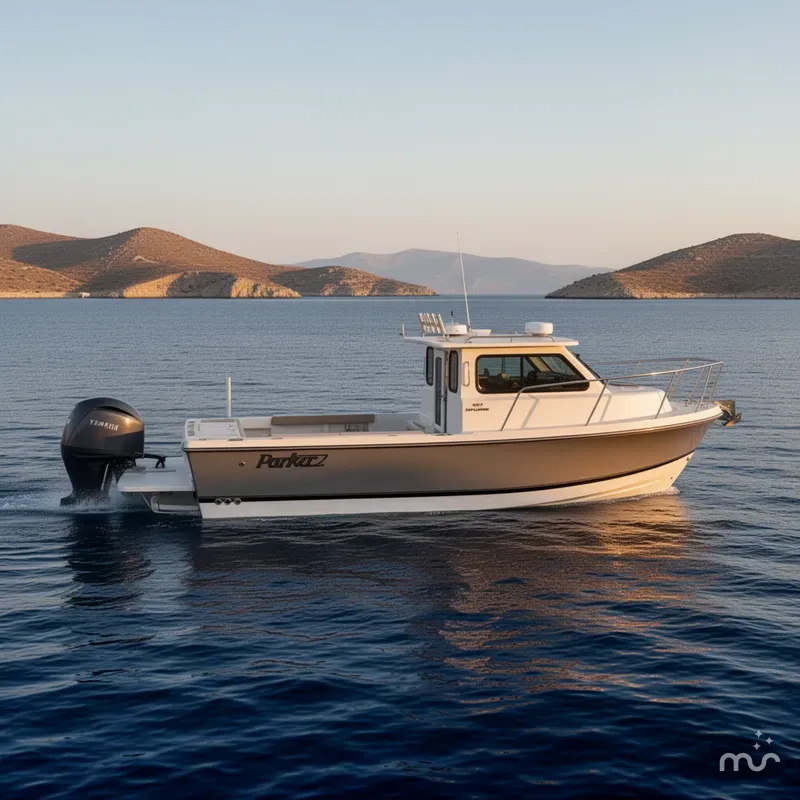 Slide: The Image of Parker Marine 227 Explorer WITH AC AND SEAKEEPER RIDE 2026 - 2