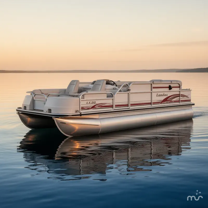 Slide: The Image of Landau LX20 Pontoon 75hp Honda 4 stroke Fish 2001 - 0