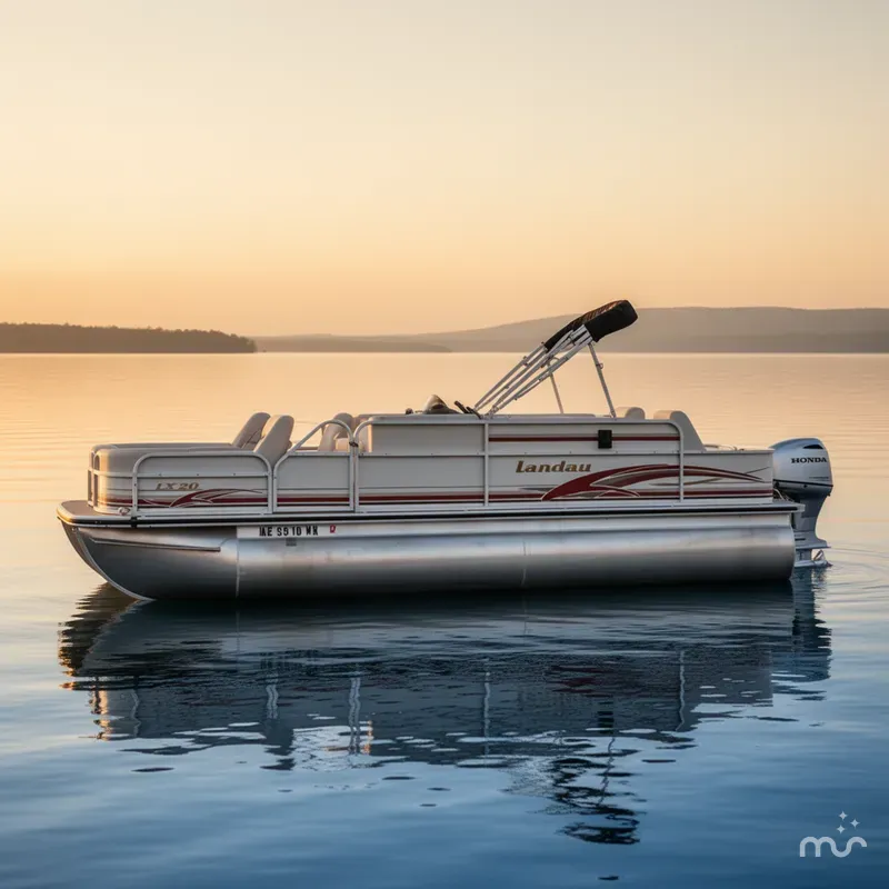 Slide: The Image of Landau LX20 Pontoon 75hp Honda 4 stroke Fish 2001 - 1