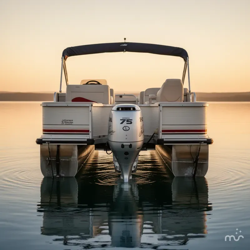 Slide: The Image of Landau LX20 Pontoon 75hp Honda 4 stroke Fish 2001 - 2