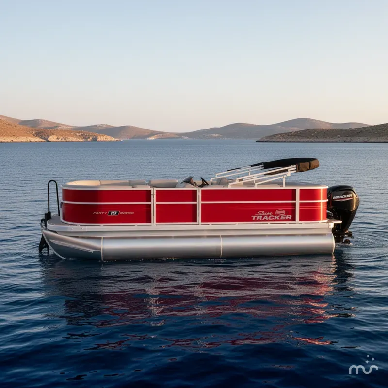 Slide: The Image of Sun Tracker Party Barge 18 DLX 2026 - 2
