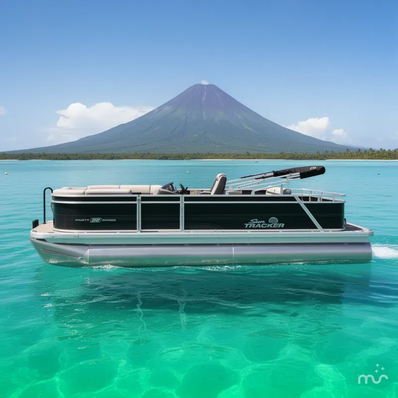 Slide: The Image of Sun Tracker Party Barge 22 RF DLX 2026 - 2