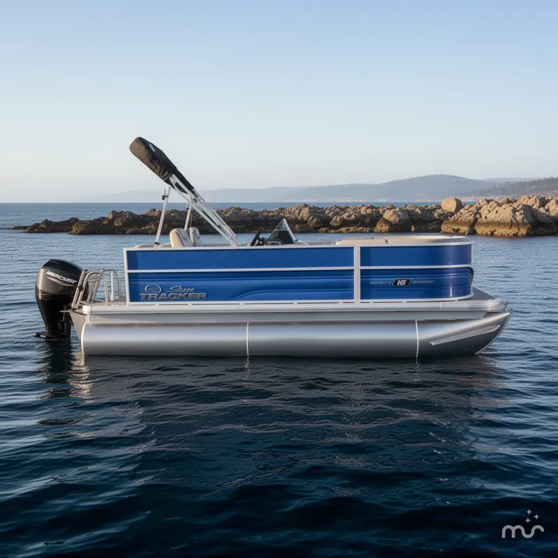 Slide: The Image of Sun Tracker Party Barge 16 DLX 2026 - 2
